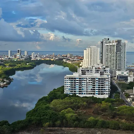 Apartamento Duplex De Lujo Nuevo Con Vista Increible Al Centro Y La Playa Cartagena Exterior foto